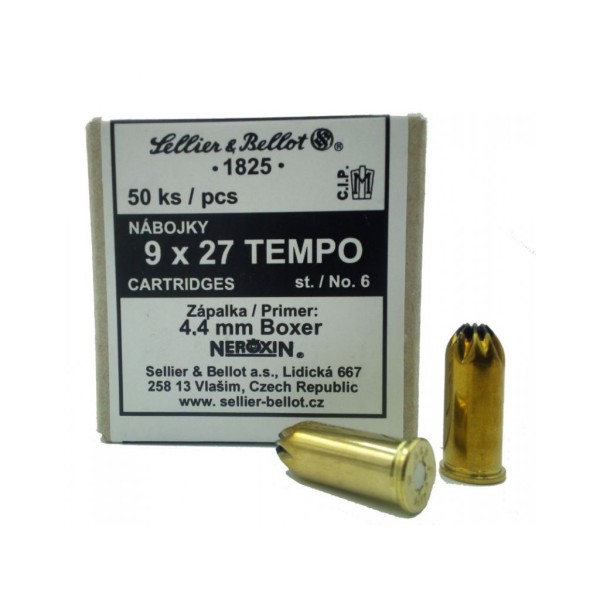 Jatočné strelivo S&B TEMPO st.6 9x27 mm - čierne