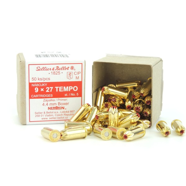 Jatočné strelivo S&B TEMPO st.5 9x27 mm - červené