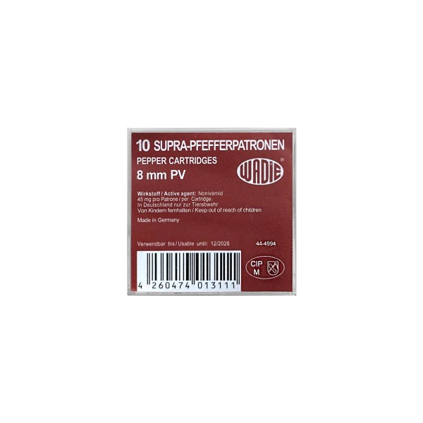 Nábojka plynová pištoľová WADIE DIEFKE, kal. 8mm PA PV Supra 45mg - 10ks
