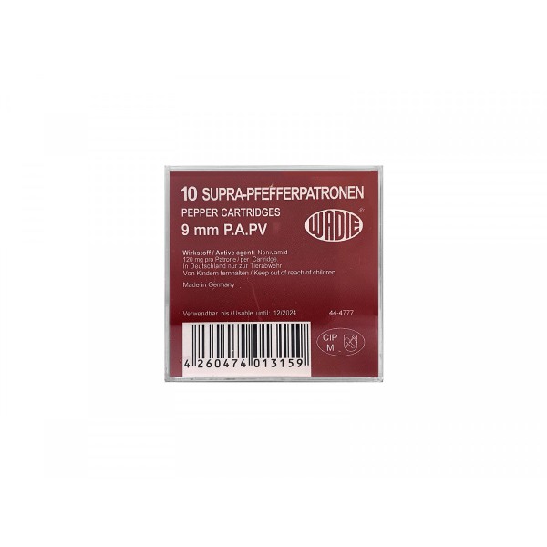 Nábojka plynová pištoľová WADIE DIEFKE, kal. 9mm PA PV Supra 120mg - 10ks