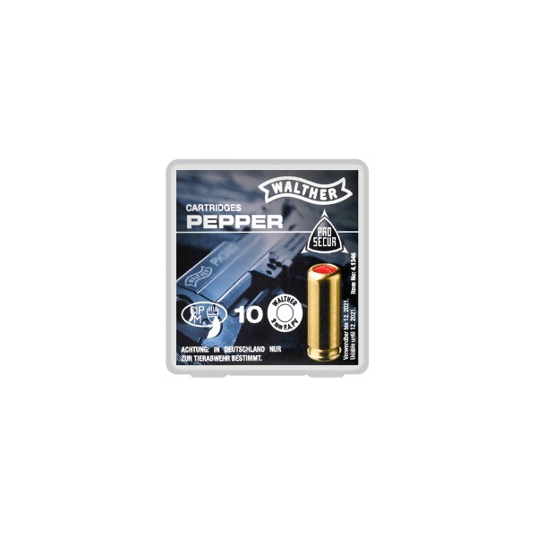 Nábojka plynová pištoľová WALTHER kal. 9mm PA PV Pepper 120mg- 10ks