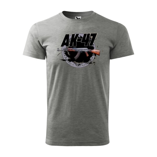Tričko STRIKER s potlačou KALASHNIKOV AK-47 - sivé
