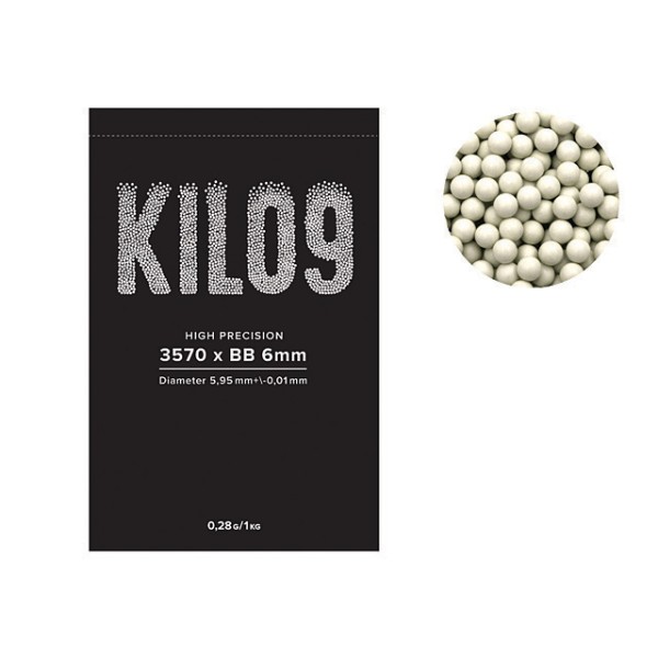 Airsoftové guličky KILO9 Precision 0,28g / 3570ks - biele