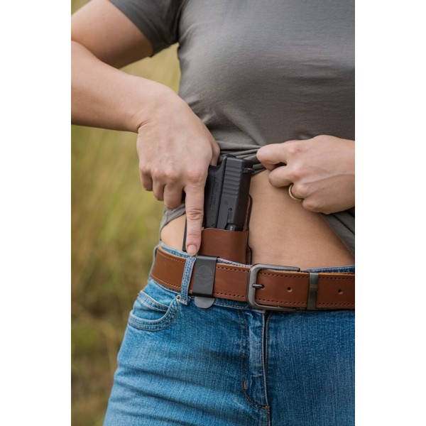 Puzdro opaskové kožené FALCO Multifit IWB/OWB AM02-2215 pravé - hnedé