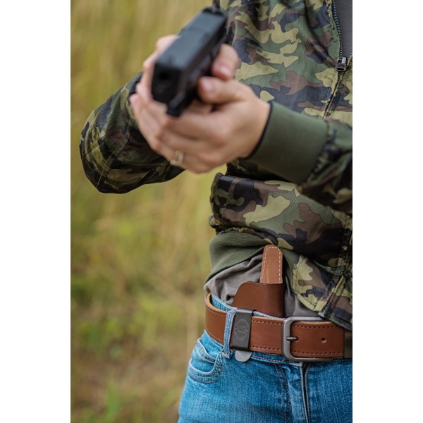 Puzdro opaskové kožené FALCO Multifit IWB/OWB AM02-2215 pravé - hnedé