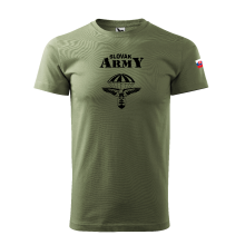 Tričko SLOVAK ARMY s vlajkou - olivovozelené