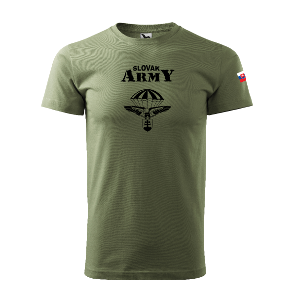 Tričko SLOVAK ARMY s vlajkou - olivovozelené