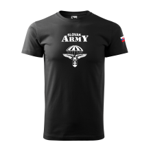 Tričko SLOVAK ARMY s vlajkou - čierne