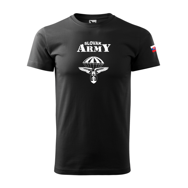 Tričko SLOVAK ARMY s vlajkou - čierne