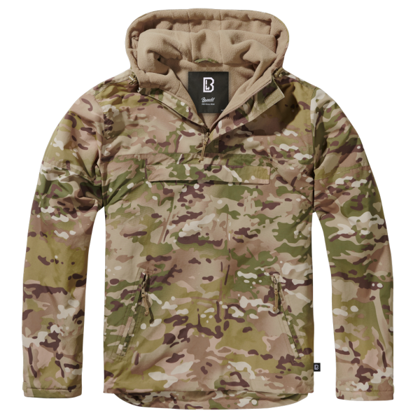 Anorak BRANDIT s kapucňou a so zipsom - tactical camo