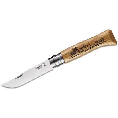 Nôž zatvárací OPINEL N°08 INOX Animalia Moose - buk