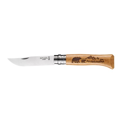 Nôž zatvárací OPINEL N°08 INOX Animalia Medveď - buk