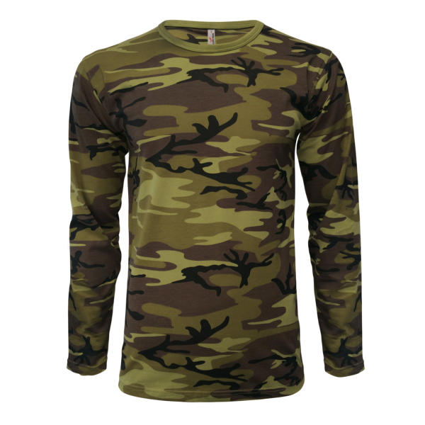 Tričko pánske Military s dlhým rukávom  - česká maskovacia