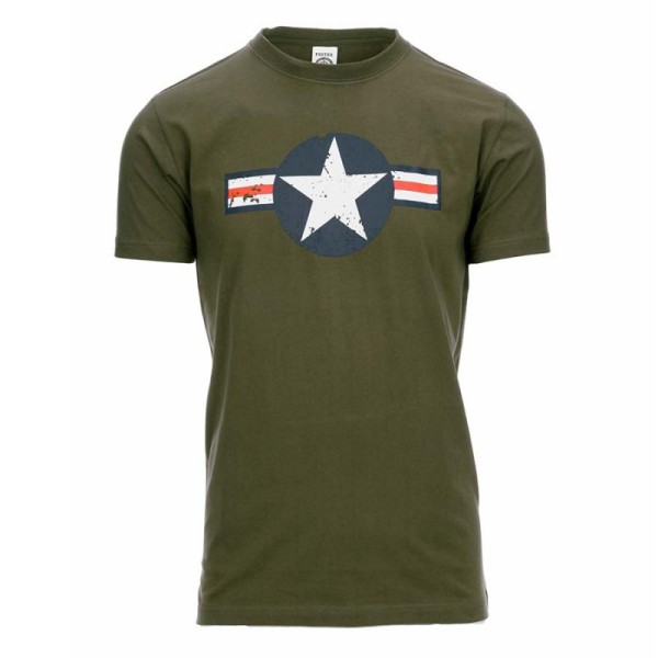 Tričko FOSTEX s potlačou WWII USAF - olivové