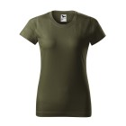 Tričko dámske MALFINI Basic 160g/m2 - military olivové