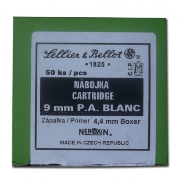 Nábojka štartovacia pištoľová S&B, kal. 9mm PA - 50ks