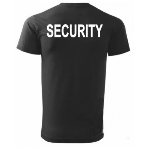 Tričko SECURITY s bielym nápisom - čierne