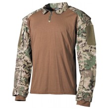 Košeľa taktická MFH US Tactical 02611X so suchým zipsom  - multicam