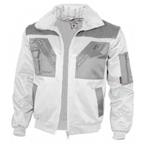 Bunda pilot QUALITEX Pilotenjacke kombinovaná - bielo/šedá