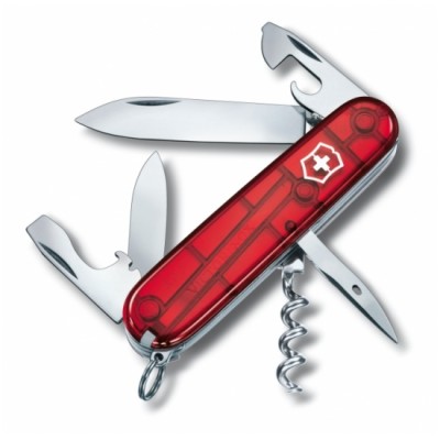 Nôž zatvárací multifunkčný VICTORINOX 1.3603.T Spartan, 91mm - transparentný červený