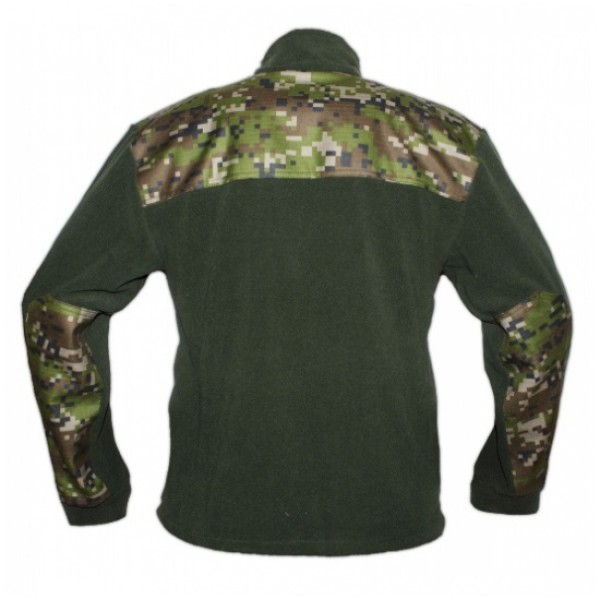 Mikina fleece OS SR so zipsom - digital woodland