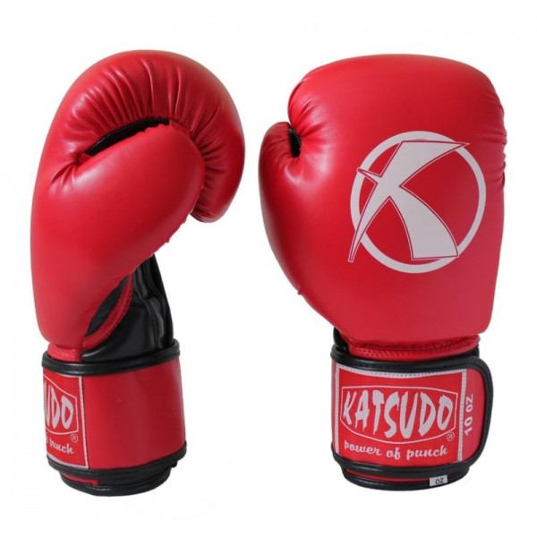 Rukavice sparingové KATSUDO Punch II 8 OZ, koženkové - červené