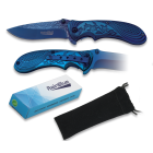 Nôž zatvárací ALBAINOX MA 18021 Rainblue Flowers - modrý