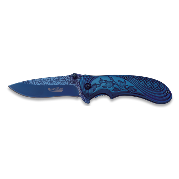 Nôž zatvárací ALBAINOX MA 18021 Rainblue Flowers - modrý