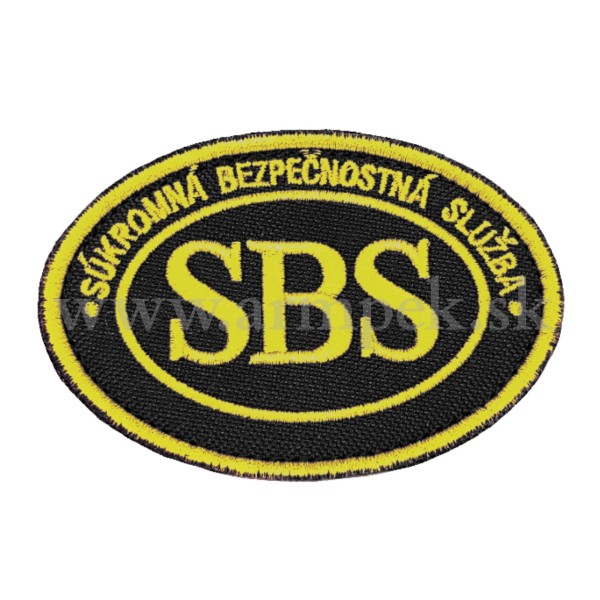 Nášivka SBS, elipsa so suchým zipsom - žltá