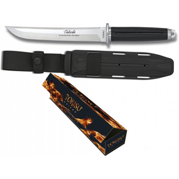 Nôž taktický s pevnou čepeľou TOKISU Takeda, MA32389, 19,4cm - strieborný
