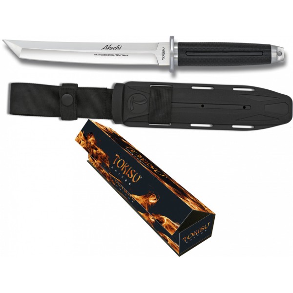 Nôž taktický s pevnou čepeľou TOKISU Akechi MA 32382, 19,4cm - strieborný