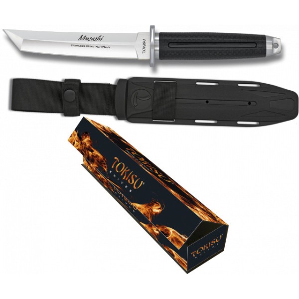 Nôž taktický s pevnou čepeľou TOKISU Musashi, MA32390, 15cm - strieborný