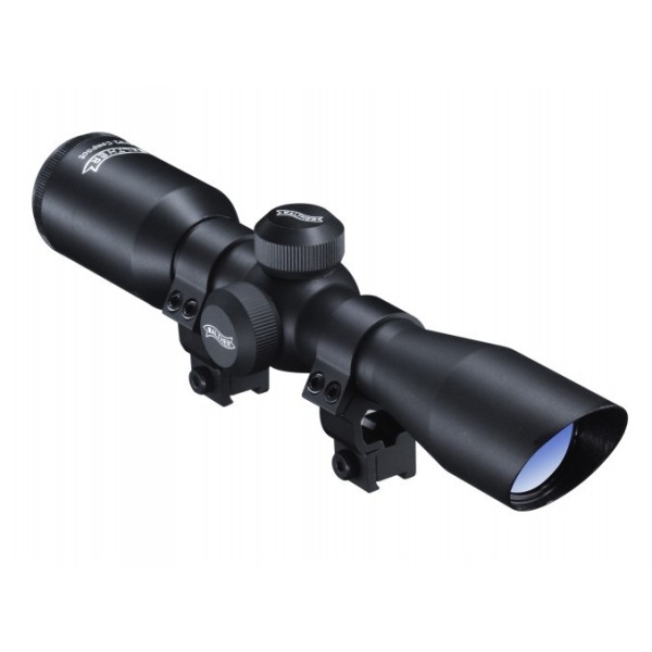 Puškohľad WALTHER 4x32 Compact so zvýšenou montážou 11mm a podhľadom