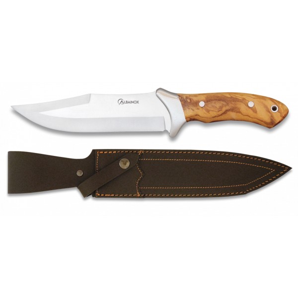 Nôž lovecký s pevnou čepeľou ALBAINOX MA 31657 Hunting Sport Knife - s drevenou rúčkou