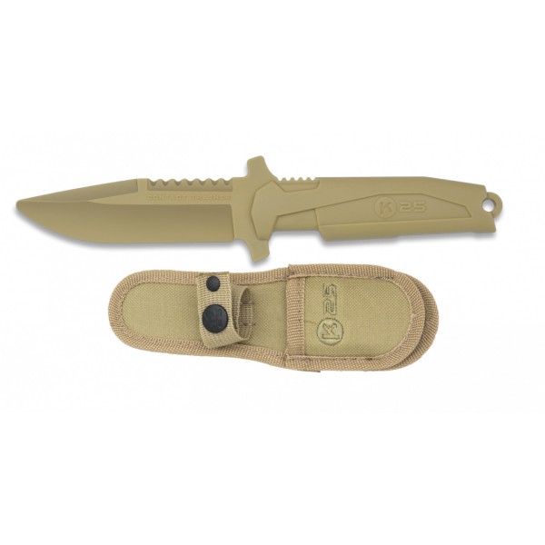 Nôž cvičný tréningový K25 32463 Contact Trainer s puzdrom - tan