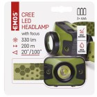 Svietidlo čelové EMOS CREE LED P3539 330lm - zelené