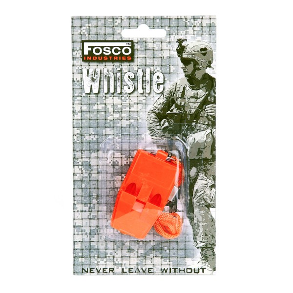 Píšťalka plastová FOSCO - oranžová