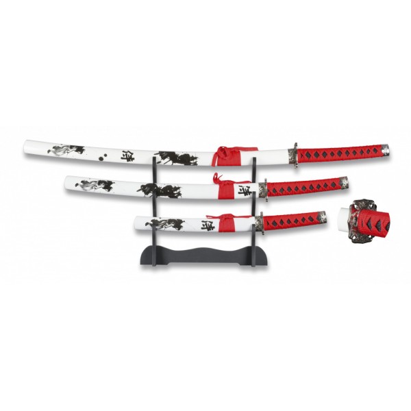 Meče katana ALBAINOX 3ks MA 32138  so stojanom