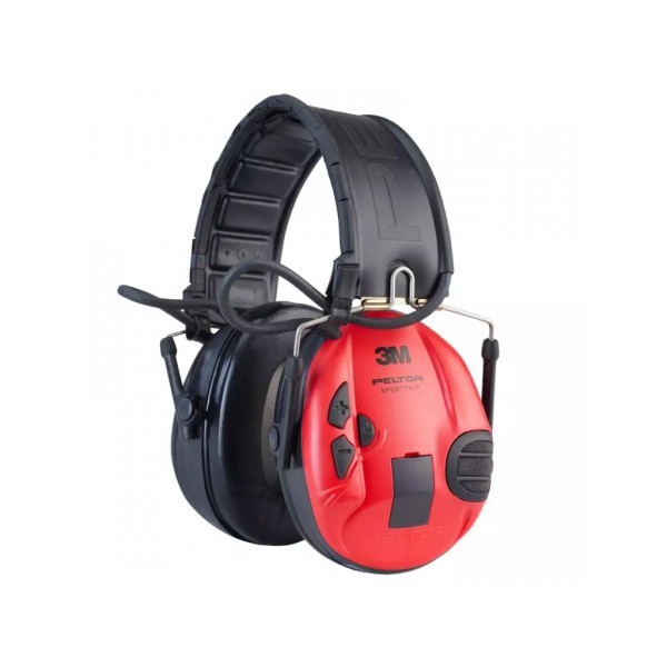 Chrániče sluchu PELTOR Sport Tac MT16H210F-478-RD elektronické, s vymeniteľnými krytmi - čierne / červené