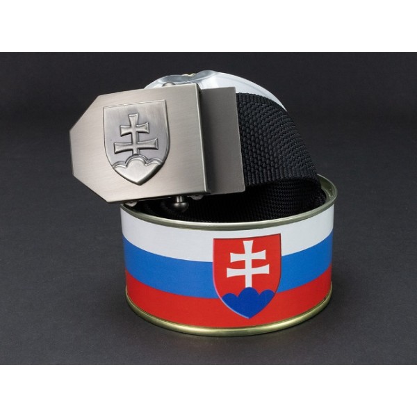 Opasok nylonový SLOVENSKO v darčekovom balení - čierny
