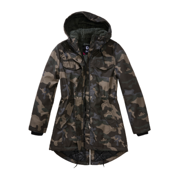 Bunda zimná dámska BRANDIT Marsh Lake Parka s kapucňou - dark camo