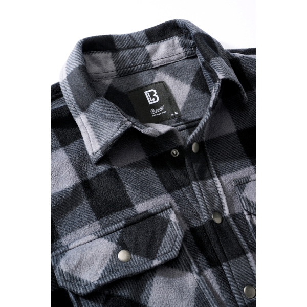Košeľa flanelová BRANDIT Jeff Fleece Shirt Long Sleeve - čiernošedá