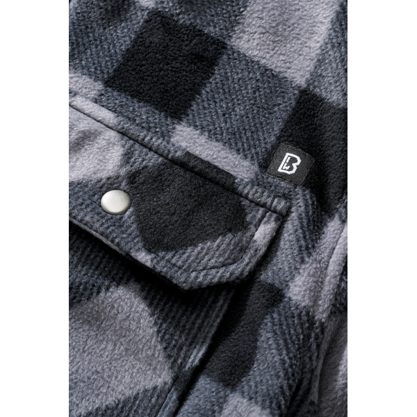 Košeľa flanelová BRANDIT Jeff Fleece Shirt Long Sleeve - čiernošedá