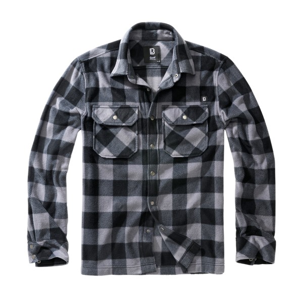 Košeľa flanelová BRANDIT Jeff Fleece Shirt Long Sleeve - čiernošedá