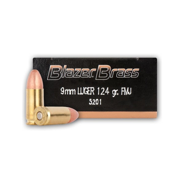 Náboj 9mm Luger CCI Blazer 8,04g/124grs FMJ