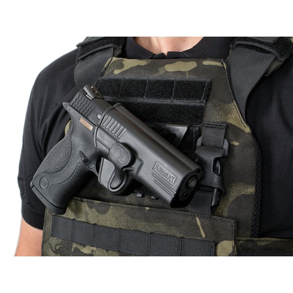 Úchyt taktický AMOMAX MOLLE - čierny
