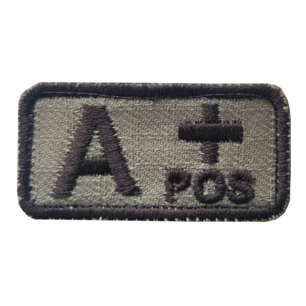 Nášivka označenie krvnej skupiny A+ POS so SZ - digital púšť