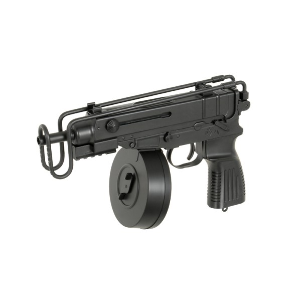 Airsoftový elektrický samopal WELL R2 Vz.61 Škorpión, kal. 6mm BB - čierny