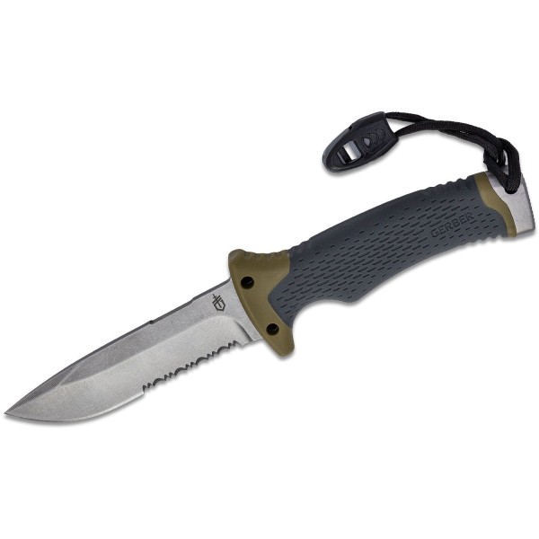Nôž outdoorový s pevnou čepeľou GERBER Ultimate Survival FSG, kombinované ostrie - zelený