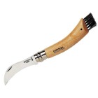Nôž zatvárací hubársky OPINEL No.08 s kefkou, darčekové balenie - s puzdrom
